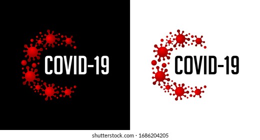 Covid-19 Coronavirus logo design vector illustration