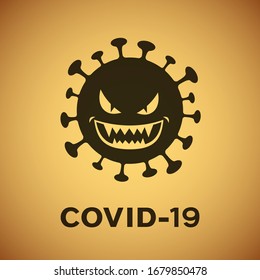 COVID-19 coronavirus looks like a monster. Vector illustration