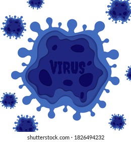 Covid19 coronavirus with microscopic viruses background.