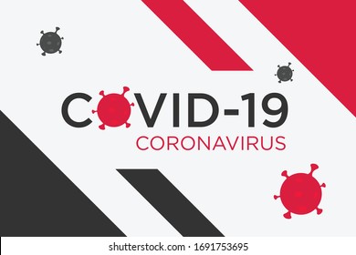 covid-19 Coronavirus pandemic outbreak virus background design with red and grey virus