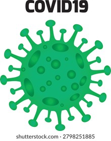 COVID-19 Coronavirus Particle Vector Illustration Isolated on White Background.