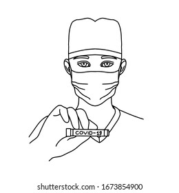 COVID-19 Coronavirus prevention man wearing face mask vector