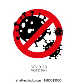 Covid-19. Coronavirus protection  concept. Editable vector sign.