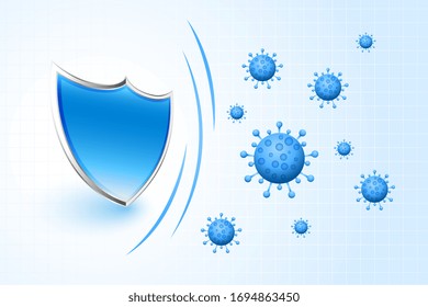 covid-19 coronavirus protection shield stopping virus to enter