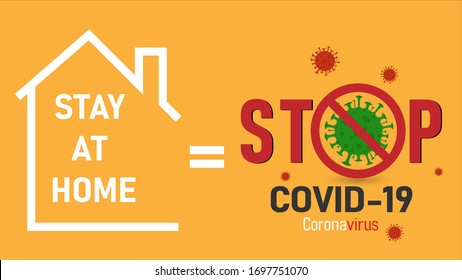 Covid-19 coronavirus quarantine campaign of stay at home. Safety Measures and Precautions Warning Signs - How to Protect Yourself and Others for stop coronavirus.