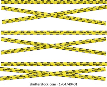 covid-19 coronavirus and quarantine Caution biohazard black and yellow striped borders warning banner caution strip