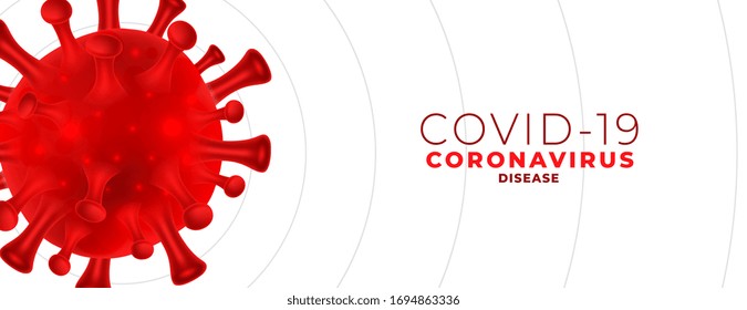 covid-19 rote Coronavirus-Zelle mit Textraum