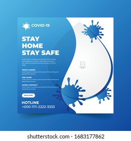 Covid-19 Coronavirus Square Flyer & Social Media Post  