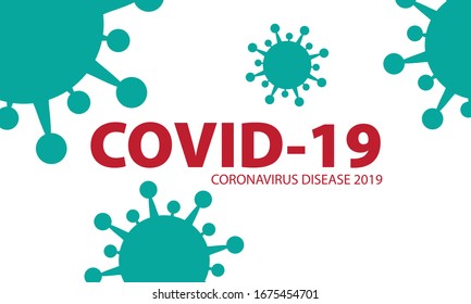 Covid-19 - coronavirus symbol with inscription (vector graphic design)