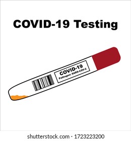 COVID-19 (Coronavirus) Testing for global pandemic. Vial and barcode for individual assessment of symptoms.