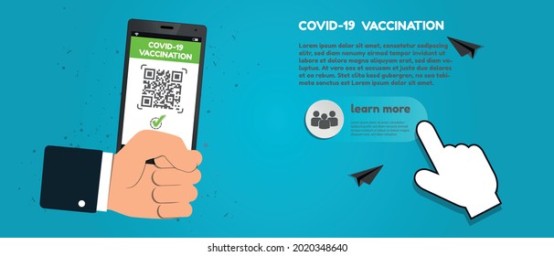 Covid-19 Coronavirus Vaccination Concept - Vector Illustration Isolated On Blue Gradient Background