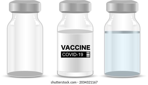 Covid-19 coronavirus vaccine bottle collection Treatment for coronavirus covid-19 Isolated vector illustration

