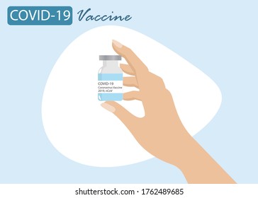 COVID-19 coronavirus vaccine concept. Glass syringe fill with COVID-19 vaccine ready for injection. Idea for world hope for COVID-19 Vaccine to save mankind lives.