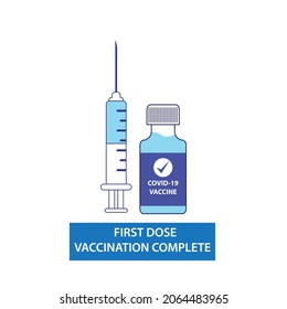 Covid-19 coronavirus vaccine. Syringe and vaccine. Treatment for coronavirus covid-19. Isolated vector illustration
