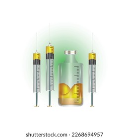 Covid-19 coronavirus vaccine. Syringe and vaccine vial flat icons. Treatment for coronavirus covid-19. Isolated vector illustration. vaccine vector