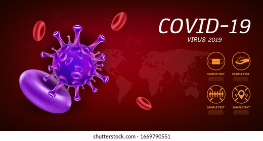 COVID-19 or Coronavirus Vector Concept Background for Medical Banner