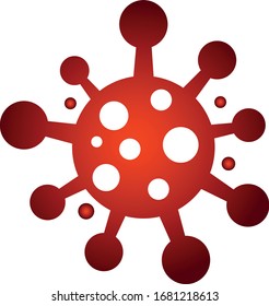 Covid-19 Coronavirus Vector Icon. White Background Isolated. Novel Coronavirus (2019-nCoV). Vector illustration. Infographic Element . Virus Cell Icon. Corona Virus Sign Icon. Wuhan Pneumonia.