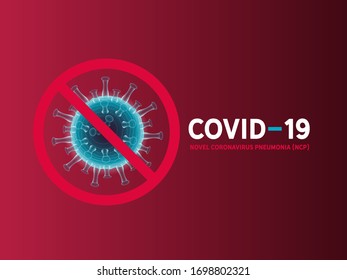COVID-19 Coronavirus Vector Illustration Global Pandemic Posters and Stickers Design. Concept Medical Protection, Epidemic Biohazard Danger. 