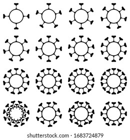 Covid-19 Coronavirus. Vector illustration sign. Coronavirus and Air pollution pm2.5 concept.