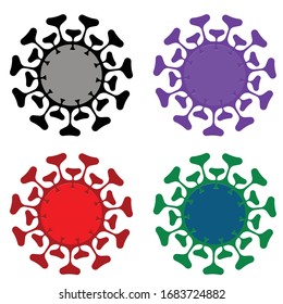 Covid-19 Coronavirus. Vector illustration sign. Coronavirus and Air pollution pm2.5 concept.