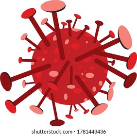 Covid19 Coronavirus Vektorgrafik auf Rot