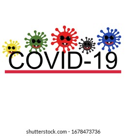 Covid-19 coronavirus vector sign icon banner isolated on white background