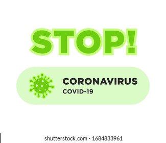 COVID-19 Coronavirus vector sign icon isolated on white background. Stop COVID-19 outbreak.