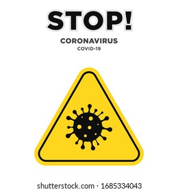 COVID-19 Coronavirus vector sign icon isolated on white background. Stop COVID-19 outbreak.