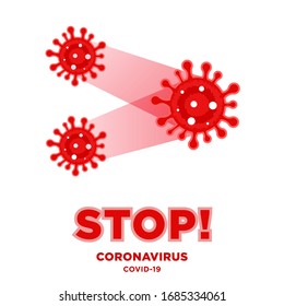 COVID-19 Coronavirus vector sign icon isolated on white background. Stop COVID-19 outbreak.