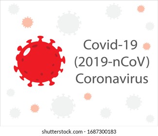 Covid-19 (Coronavirus)-Vektorillustration mit Typografie-Design-Logo
