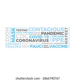 Una Nube de Palabras de Coronavirus Covid-19. Palabras de moda en las noticias sobre el virus