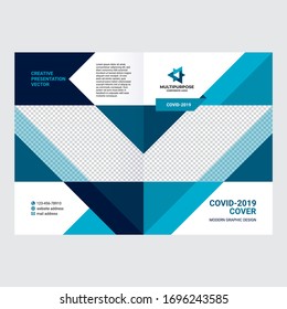 Covid-19 cover design, geometric background for booklet, leaflet, book, poster's