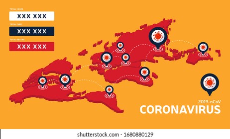 Covid-19, Covid 19 isometric world map confirmed cases, cure, deaths report worldwide globally. Coronavirus disease 2019 situation update worldwide. Maps show situation and stats background