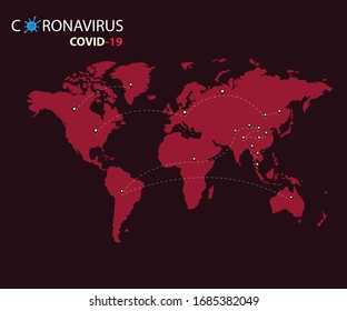 Covid-19, Covid 19 Isometric World Map Confirmed. The Epidemic Virus Is Spreading All Over The World. People Are In A Situation Of Self-detention Within The Home. This Is A Map Showing The Update.