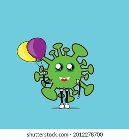 covid-19 cute character design vector