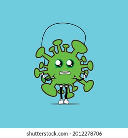 covid-19 cute character design vector