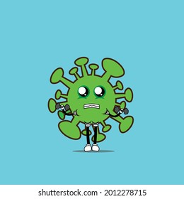 covid-19 cute character design vector