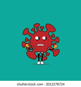 covid-19 cute character design vector