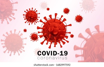Covid-19 danger virus. Abstract concept dangerous epidemic pneumonia. Background coronavirus for banner, poster, cover. World quarantine biohazard virus. Vector illustration