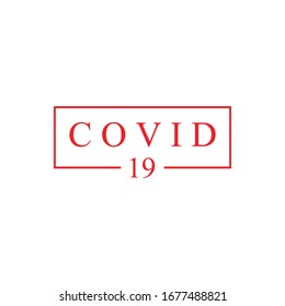 COVID-19 design lettering logo vector