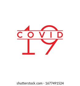 COVID-19 design lettering logo vector