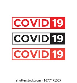 COVID-19 design lettering logo vector