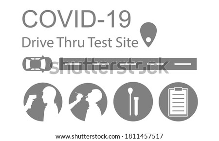 Covid-19 Drive Thru testing site vector