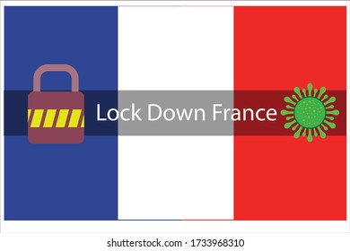 Covid-19 France lockdown for quarantine. France Lockdown and its city under lockdown concept. CORONAVIRUS LOCKDOWN.