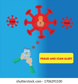 Covid-19 Fraud And Scam Alert Illustration Vector
