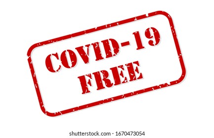 COVID-19 free red rubber stamp vector isolated