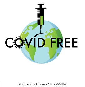 símbolo libre covid-19 . estilo plano vectorial
