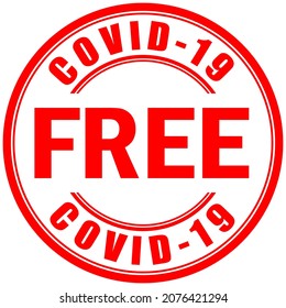 Covid-19 free, vector guarantee seal on white background