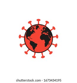 Brote global COVID-19. Vector. Aislado.
