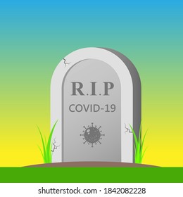 Covid-19 Grave Stone illustration Vector
